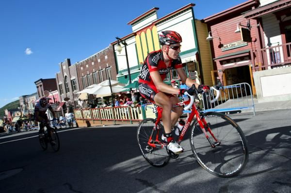Jeff Louder (BMC) hammers up the climb.