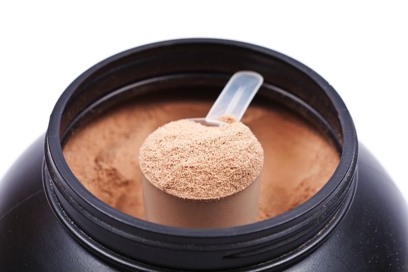 A scoop of supplement powder