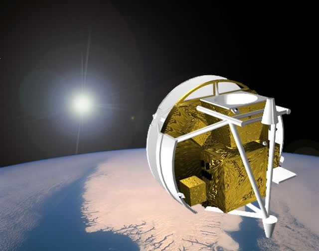 An artist&#039;s illustration of the Canadian Space Agency&#039;s SCISAT-1 satellite in orbit, which is carrying the Atmospheric Chemistry Experiment to track carbon dioxide levels in Earth&#039;s atmosphere. 