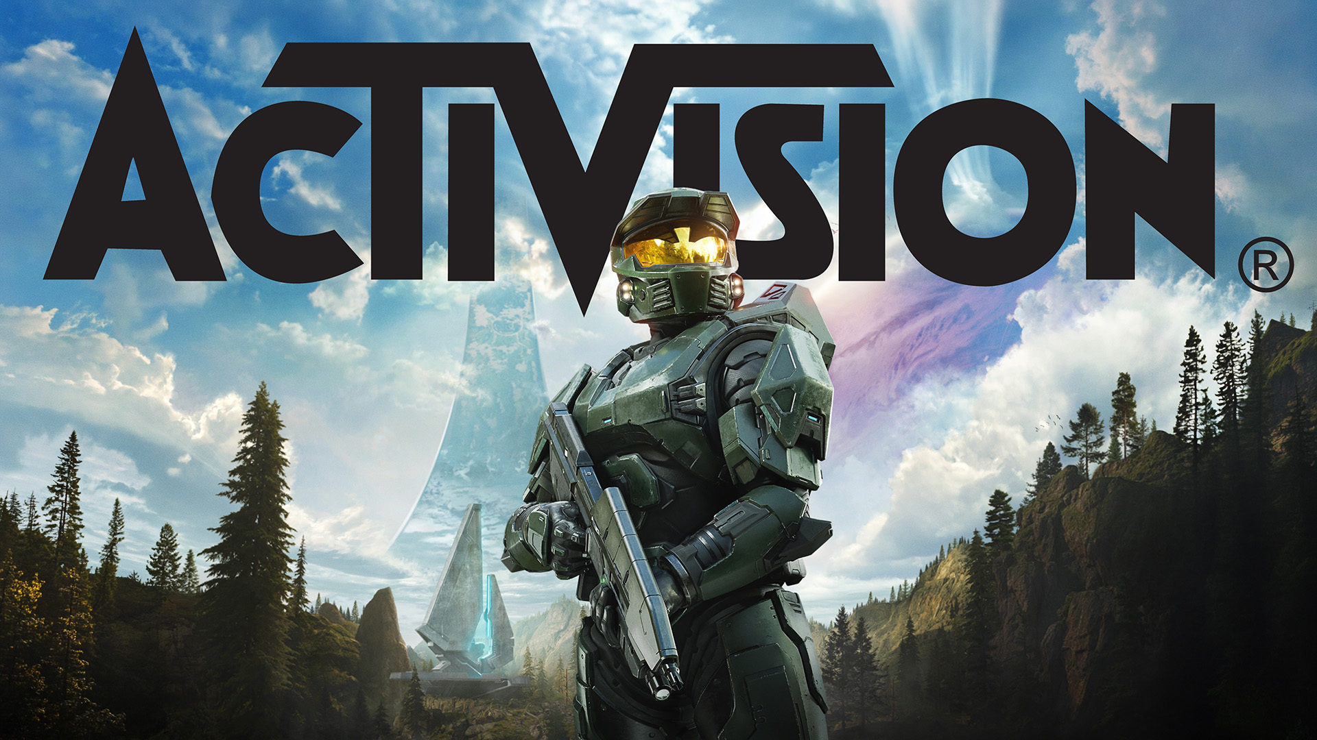 Halo with Activision logo in the background