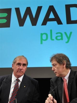 WADA President John Fajey (l) and Director General David Howman earlier this year.
