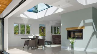 kitchen diner with large roof lantern