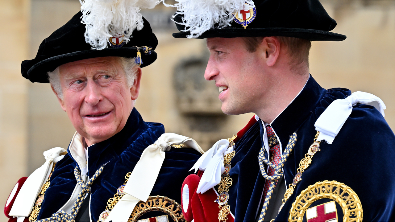 Prince Charles, Prince of Wales and Prince William, Duke of Cambridge attend The Order of The Garter service at St George&#039;s Chapel, Windsor Castle on June 13, 2022 in Windsor, England. The Most Noble Order of the Garter, founded by King Edward III in 1348, is the oldest and most senior Order of Chivalry in Britain.