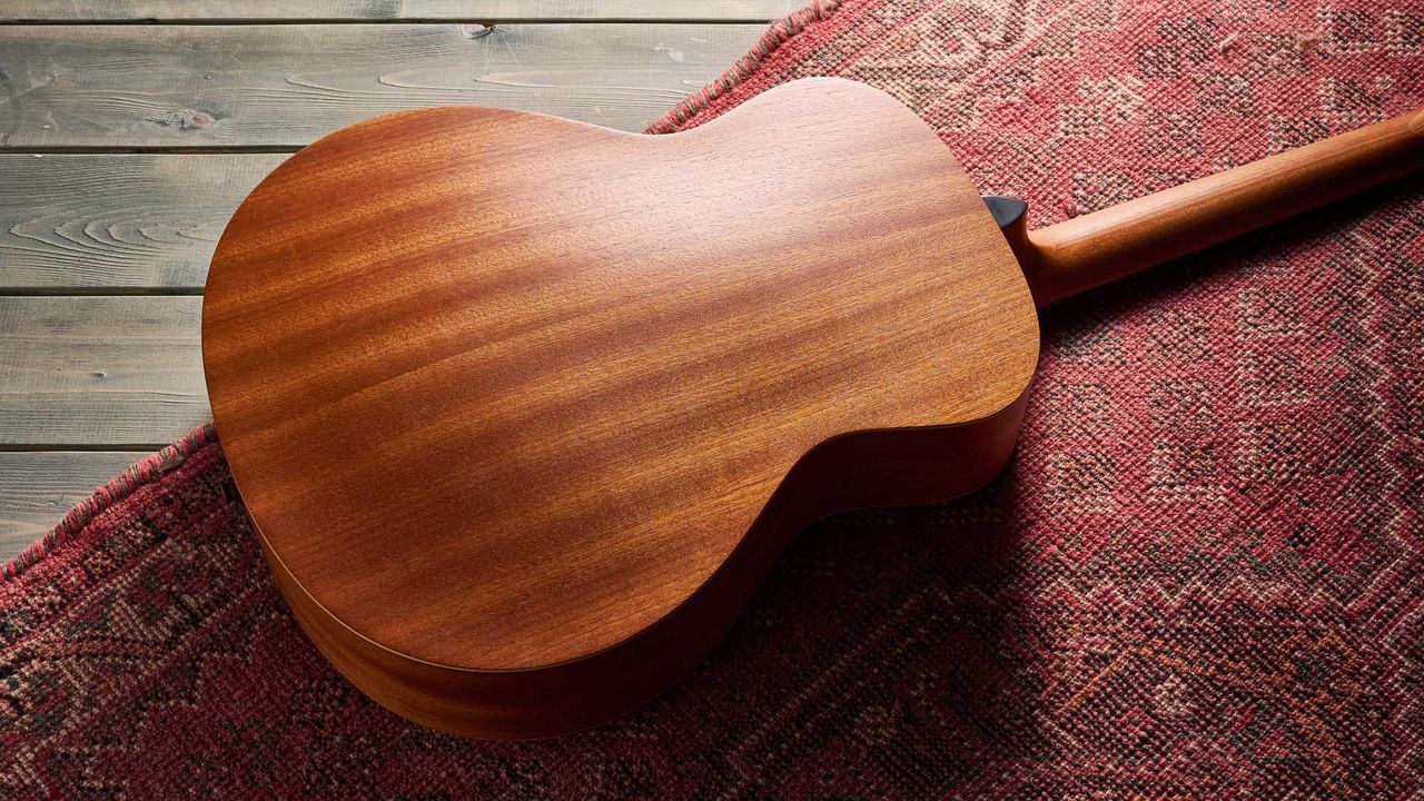 The Taylor Jacob Collier GS Mini is a compact five-string acoustic that encourages players to explore Collier's D-A-E-A-D tuning.