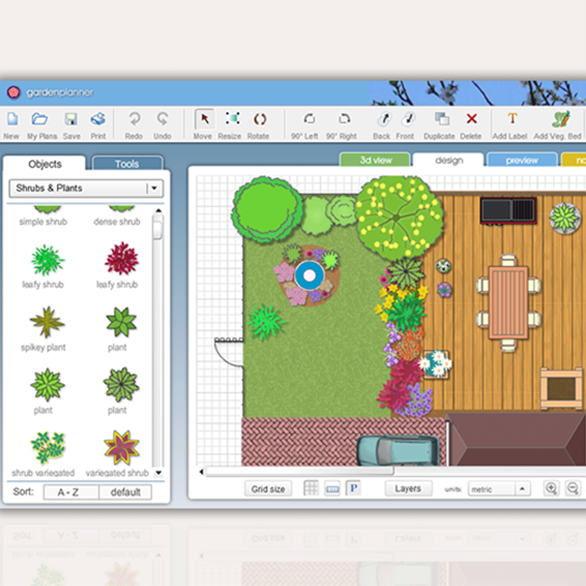 Garden design screenshot