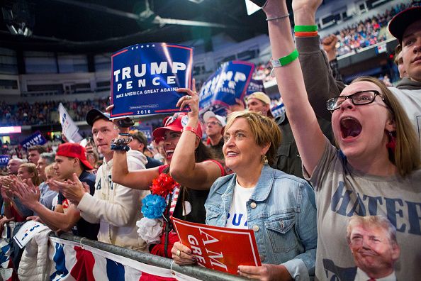 Trump supporters at a rally in Pennsylvania. 