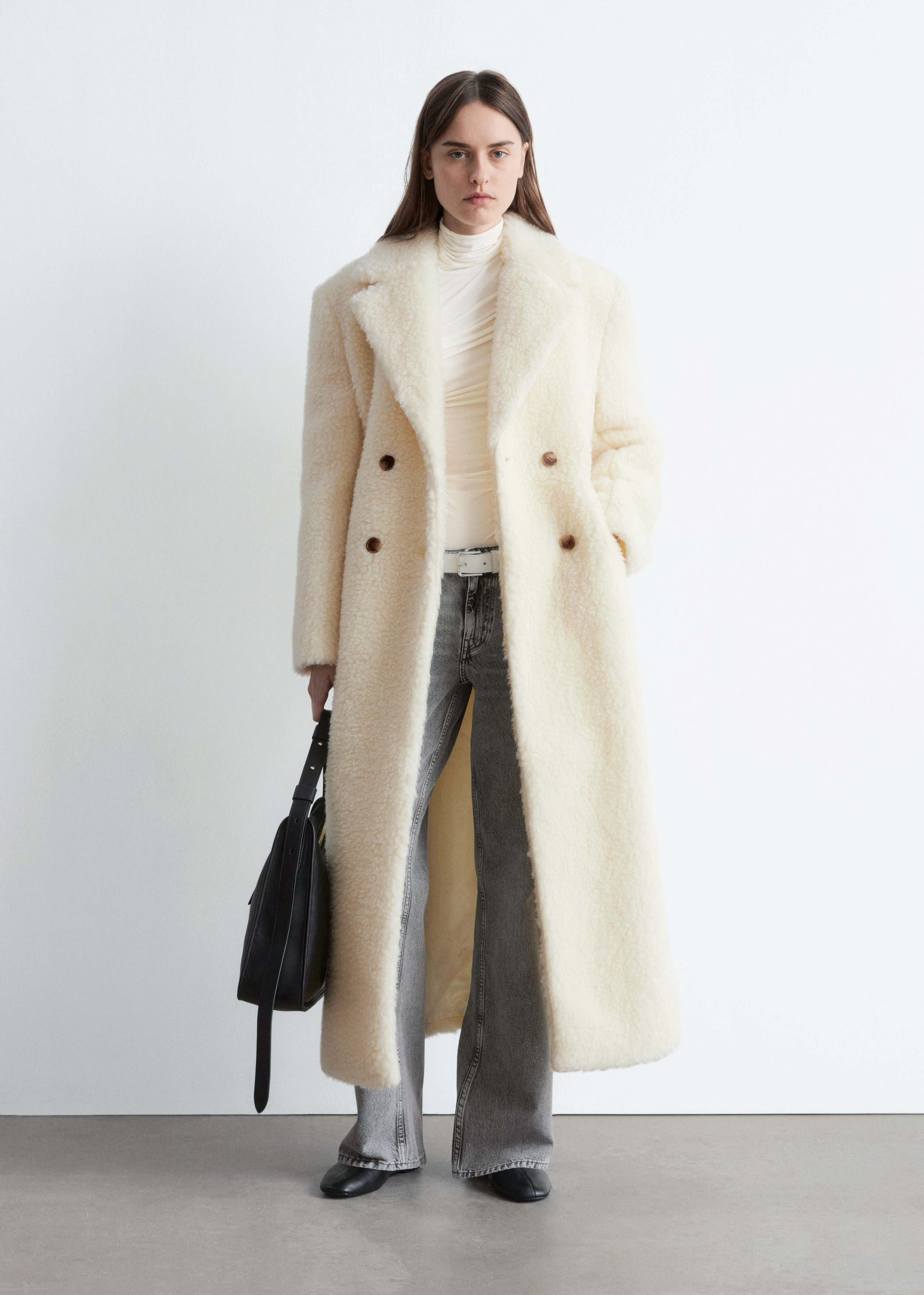Wool Shearling Maxi Coat