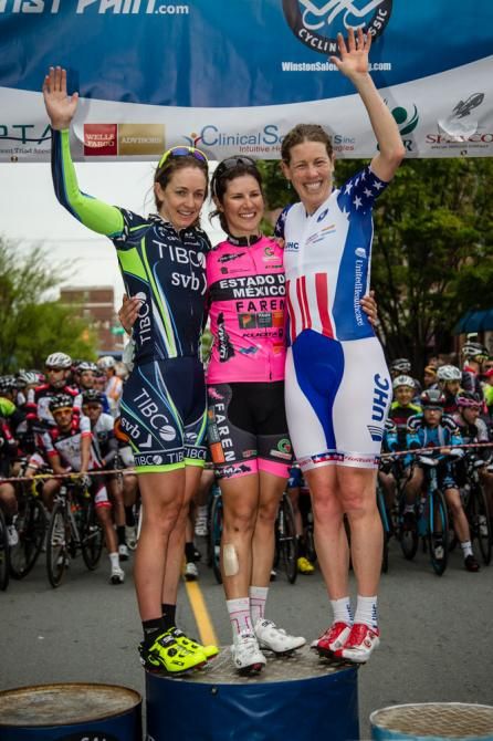 The womens podium.