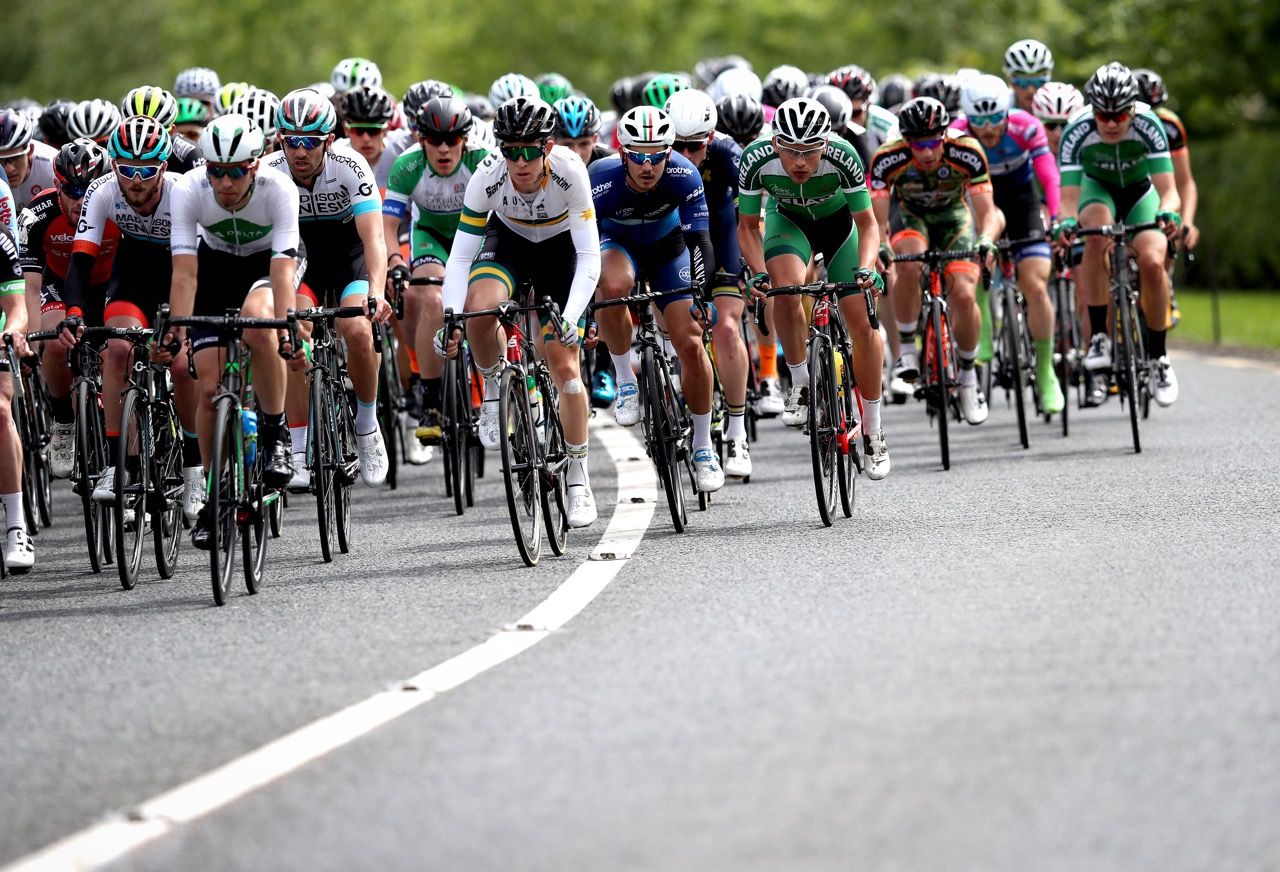 Cam Meyer (Australian National Team) riding in the peloton