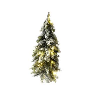 Bee & Willow 11.5-Inch Mini Snow Flocked Pre-lit LED Christmas Tree in White