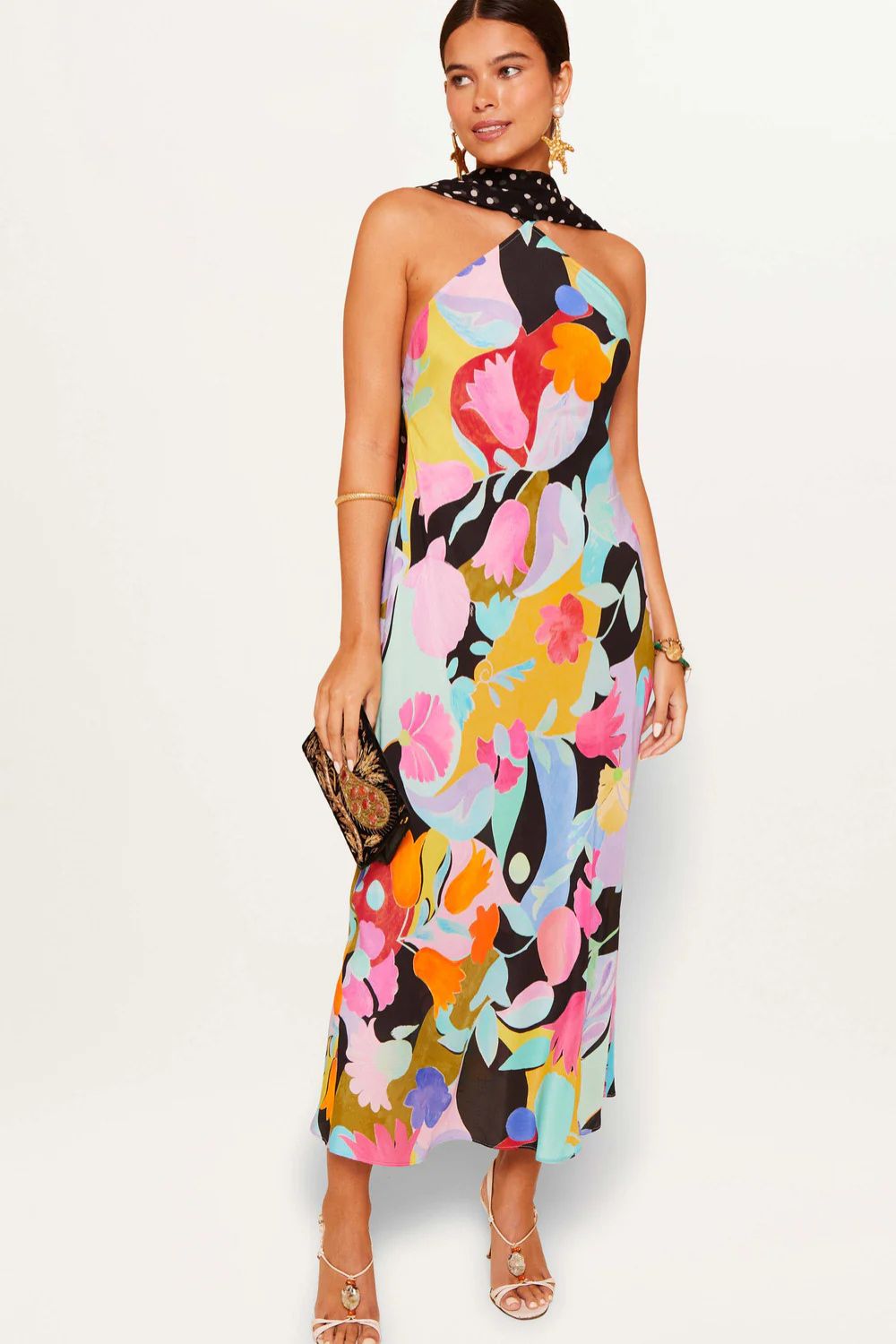 Rixo Hayley Silk Midi Dress