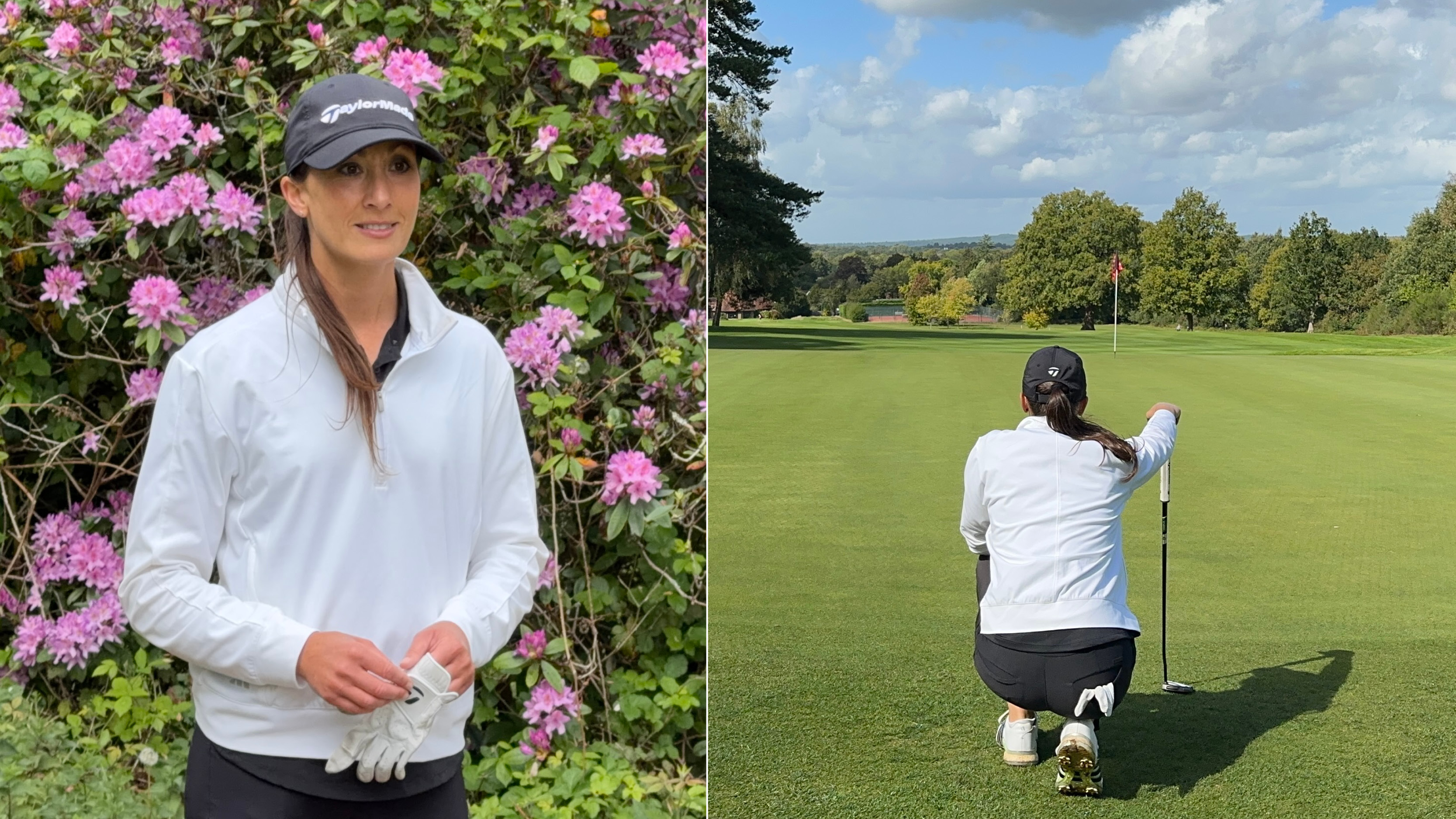 Jess Ratcliffe lining up a putt
