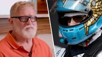 Left: Valve founder Gabe Newell in orange polo shirt looking toward middle distance. Right: Gray Newell of the USA and Heart of Racing Team in the pitlane during the World Endurance Championship 6 Hours of Imola at Autodromo Enzo e Dino Ferrari on April 16, 2026 in Imola, Italy.