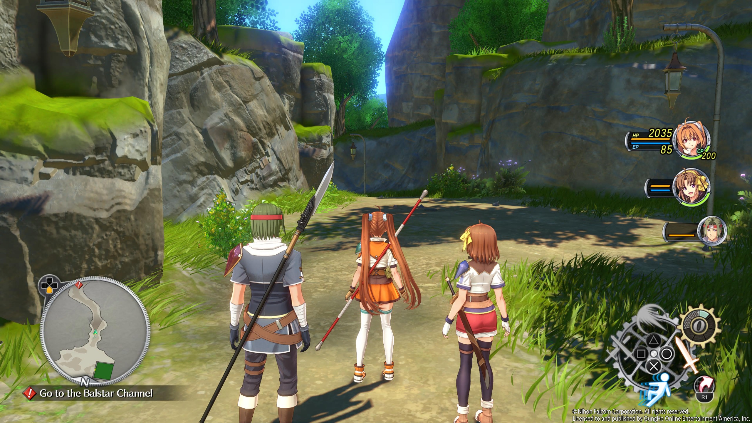 Kurt, Estelle, and Anelace adventuring in Trails in the Sky Second Chapter