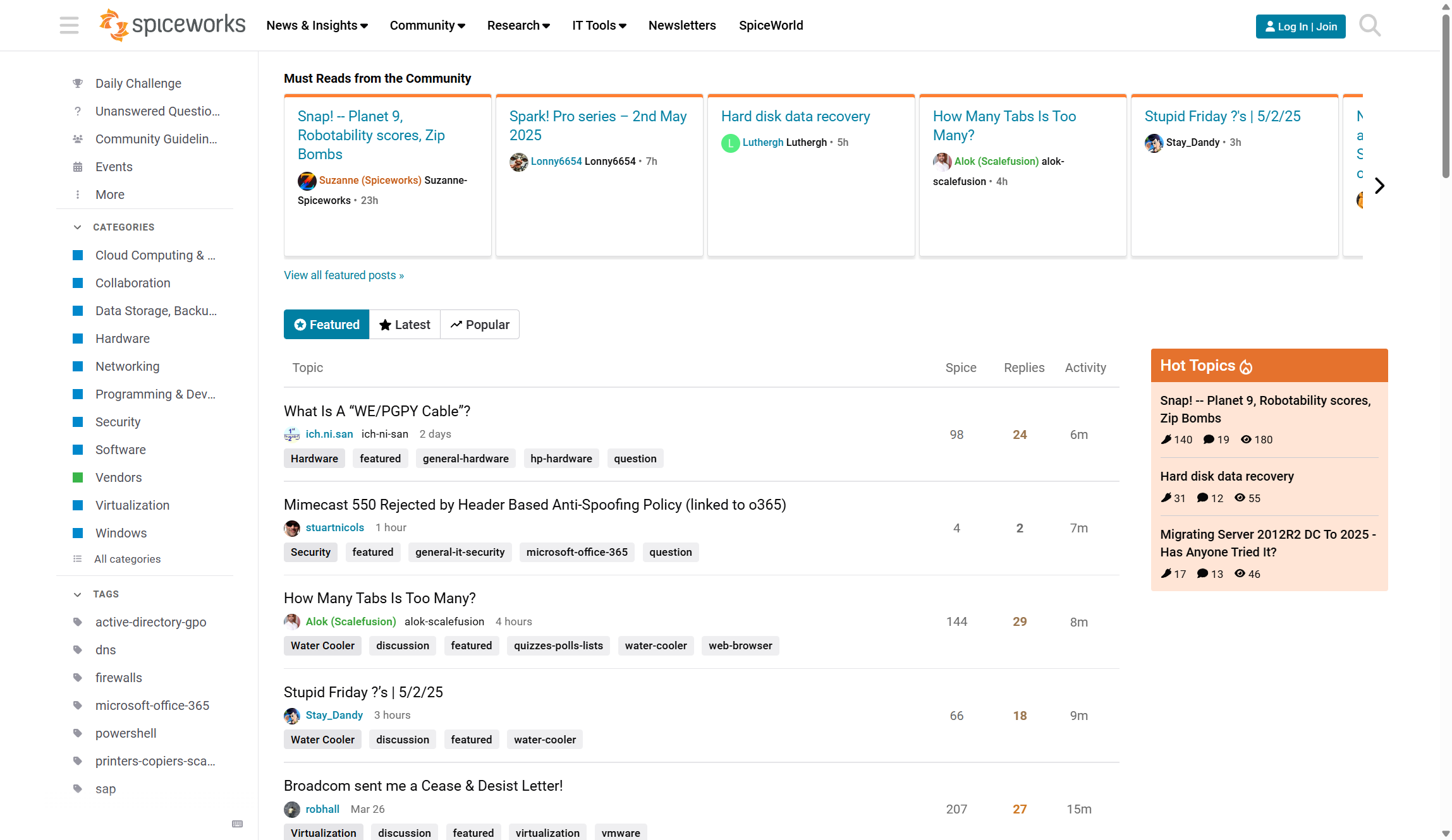 Spiceworks community