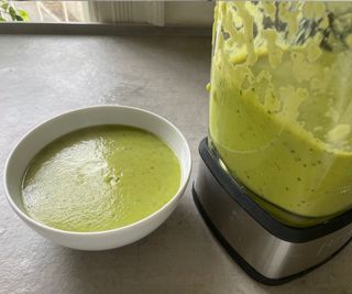 Pea soup made in the Ninja Foodi Hot + Cold Blender