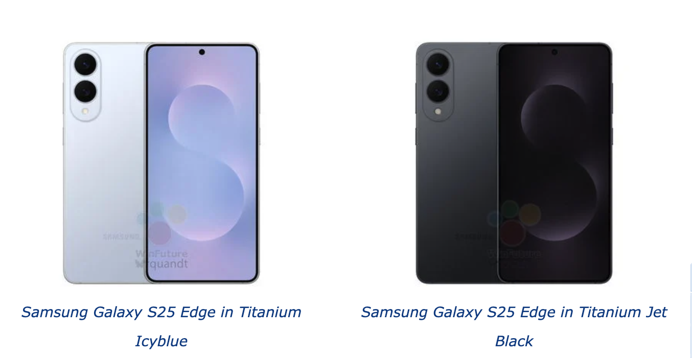 Renders of the alleged Samsung Galaxy S25 Edge
