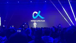 Honor COO Ray Guo announcing the Honor Alpha Plan at MWC 2025