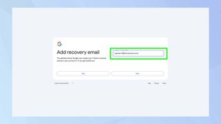 Add recovery email in Gmail 