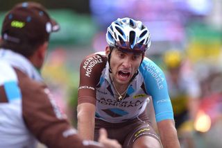 Pierre-Roger Latour (AG2R La Mondiale) arrives at the finish of stage 5 at Tour de Suisse