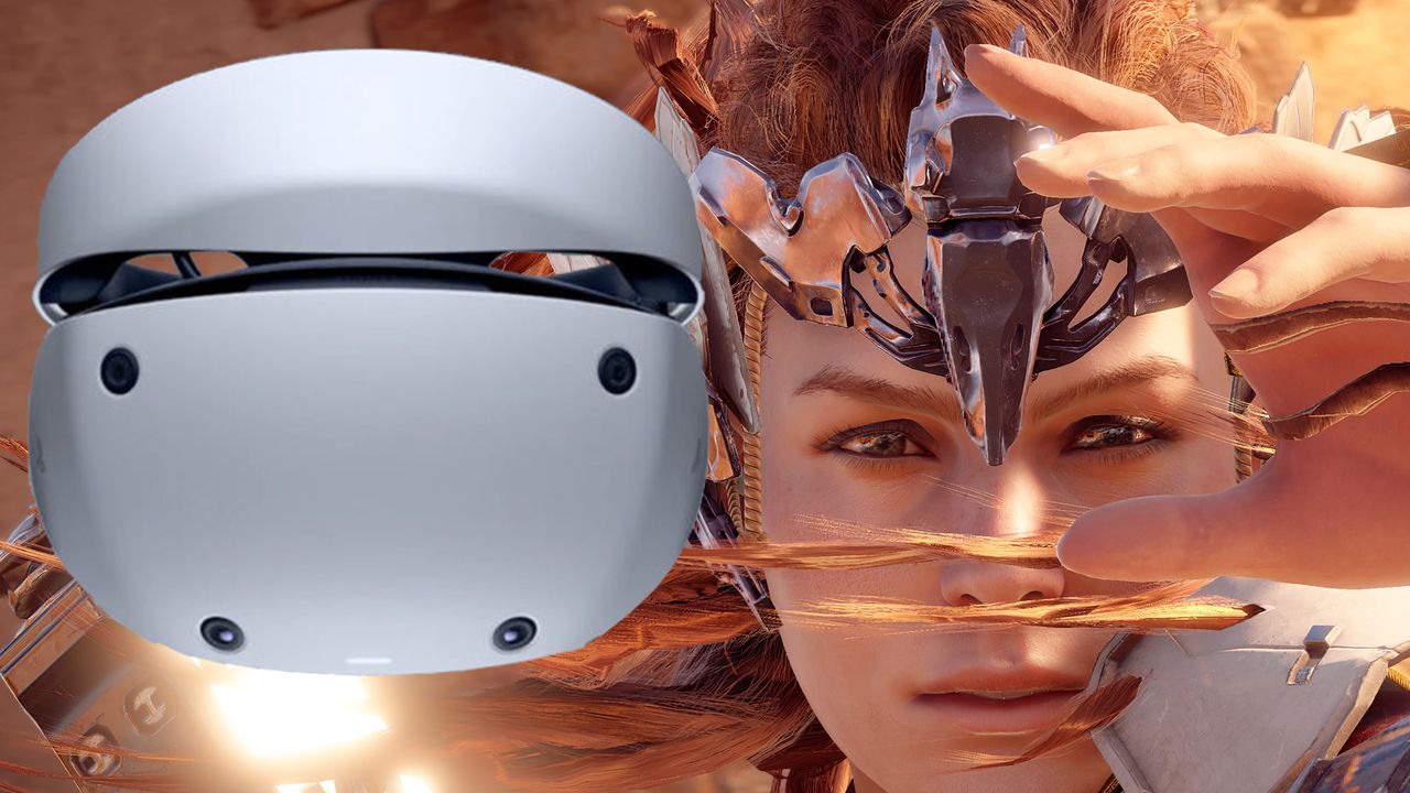 PSVR 2 virtual reality gaming headset next to Aloy