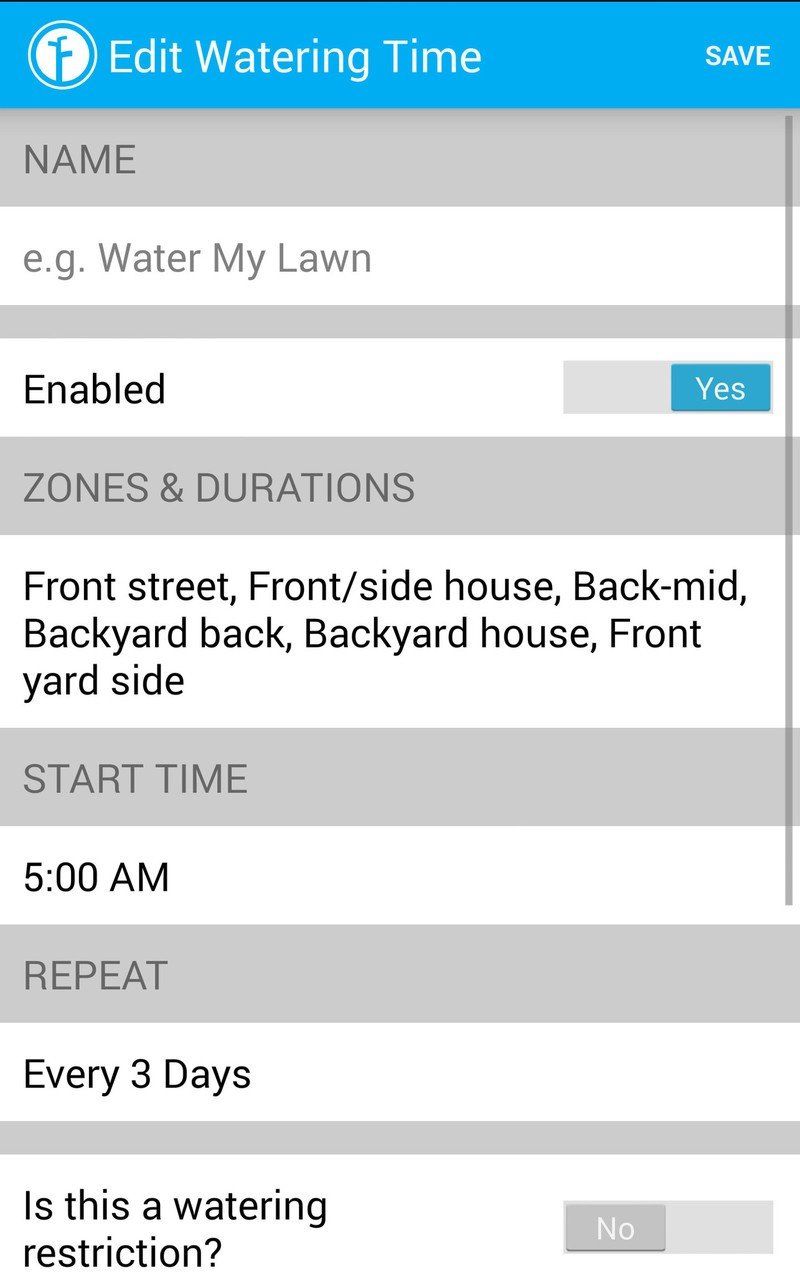 Rachio Iro app