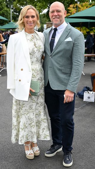 Zara Tindall and Mike Tindall attend day ten of the Wimbledon Tennis Championships 2024