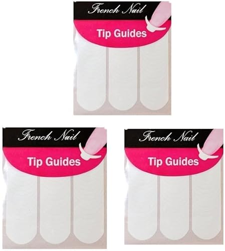 6 Pack of 48 Nail Art French Manicuer Tip Guides Stickes, Nail Art Accessories, Nail Stickers and Decals