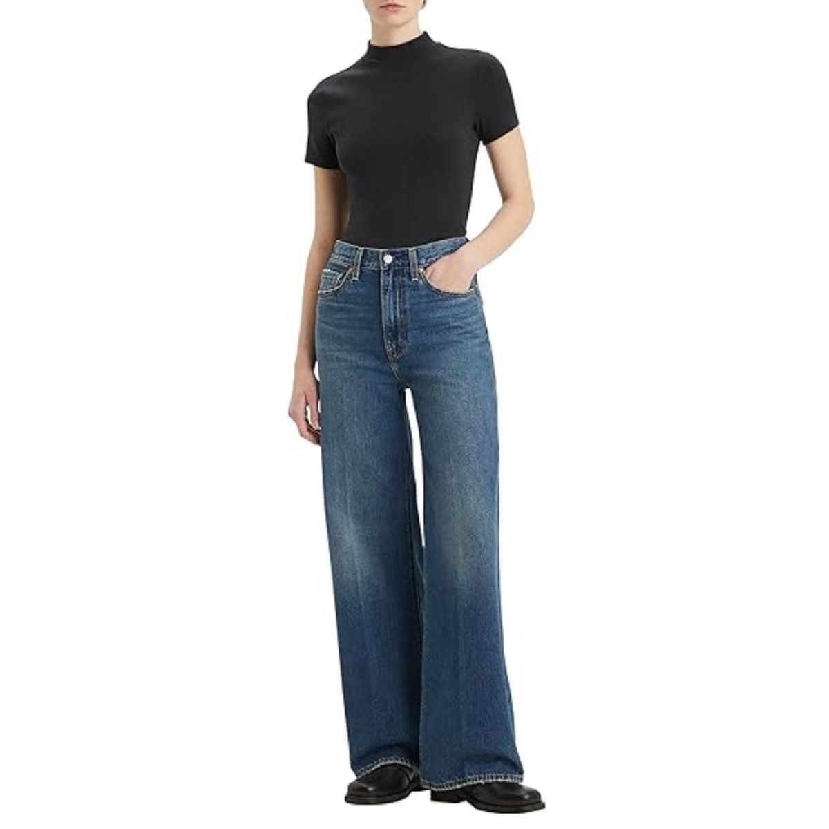 Levi&#039;s Women&#039;s Ribcage Wide Leg Jeans, Polar Perimiter, 30w X 32l