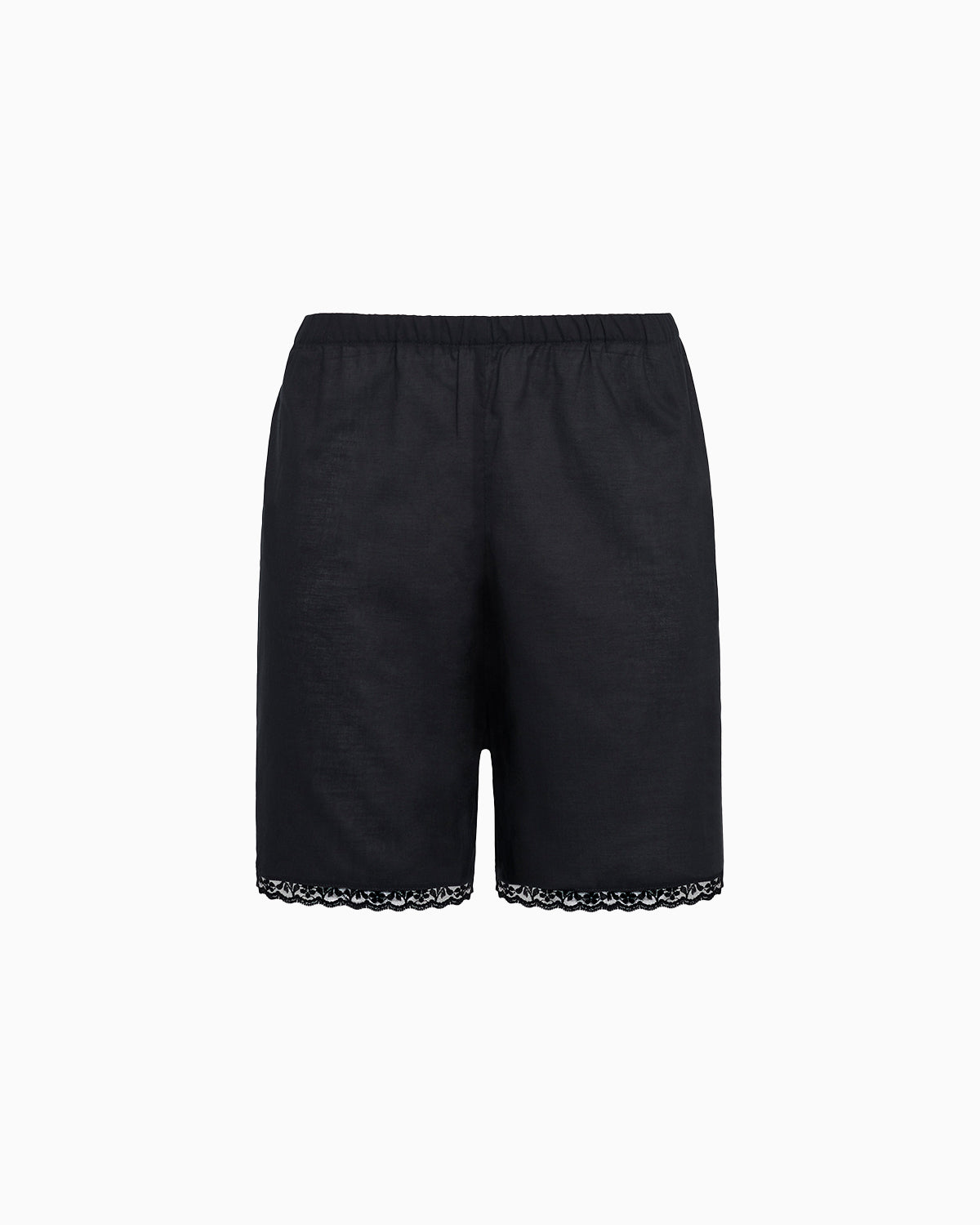 The Bermuda Short: Black Cotton Voile