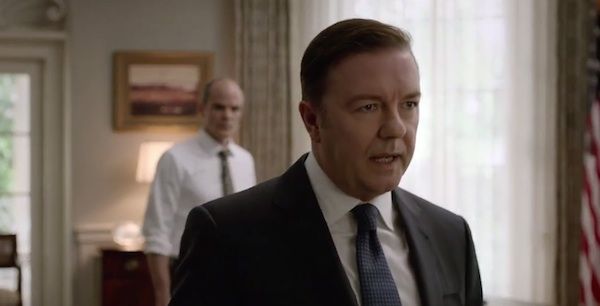 Ricky Gervais Does An Almost Perfect Francis Underwood Impersonation In ...