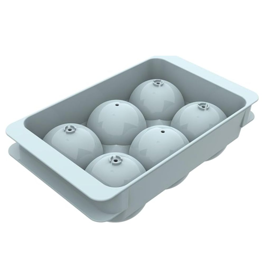 Spherical ice cube mold in blue grey