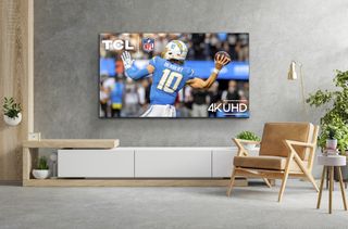 TCL S551G 4K TV on living room wall