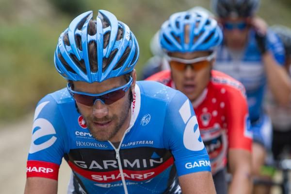 Dave Zabriskie (Garmin-Sharp) focused on the work on the climb.