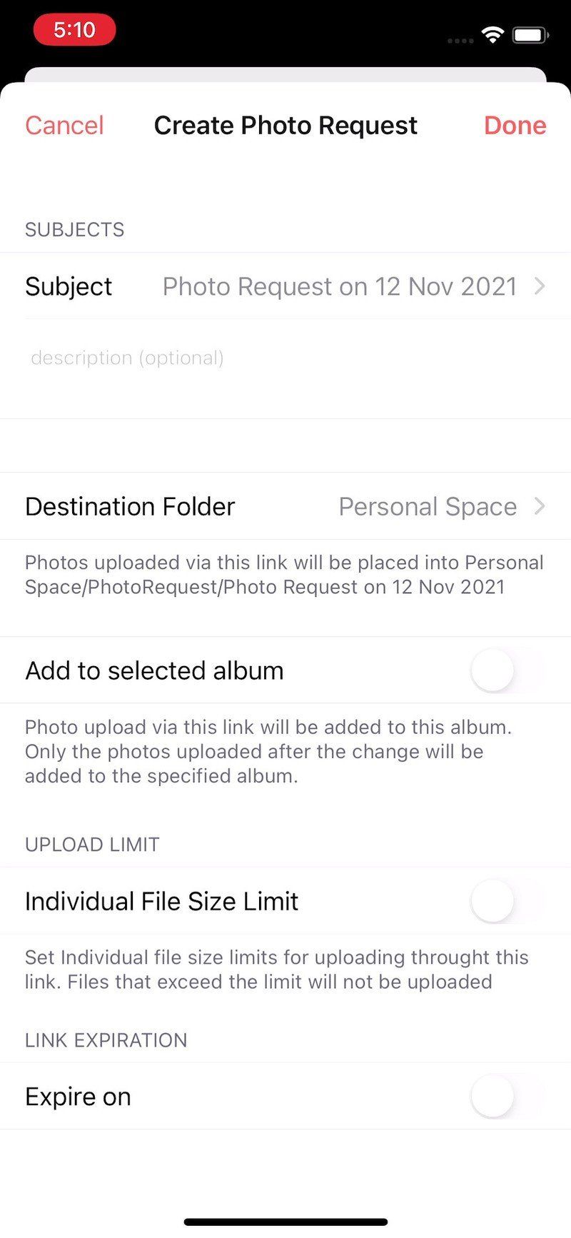 Photos Request