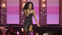 Olivia Dean performs 'Man I Need' on stage during The BRIT Awards 2026 at Co-op Live on February 28, 2026 in Manchester, England.