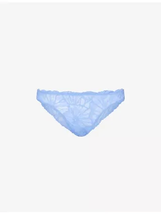 Lena Floral-Lace Stretch Recycled-Nylon Briefs