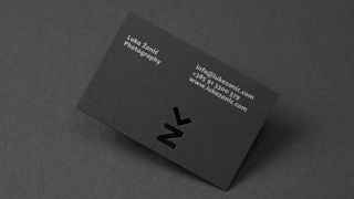 White on black minimal business card