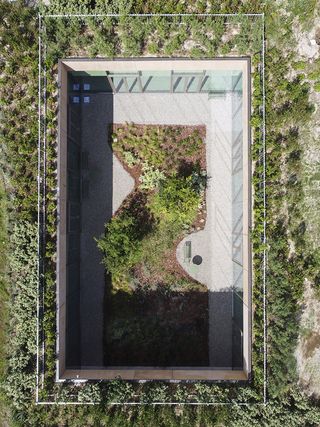 aerial view of greenery inside the fendi factory