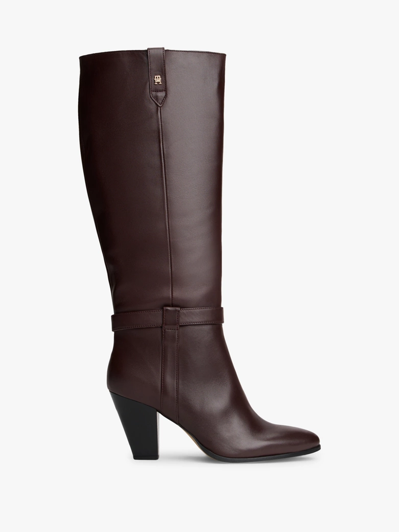 Leather Pointed Toe Knee-High Boots
