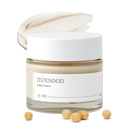 Mixsoon Bean Cream - Intensive Moisturizing Cream for Smoothing, Non-Stress in Skin, Pores and Sebum Care - Korean Skin Care Glass Skin - Non-Stick (1.69 fl.oz / 50ml)