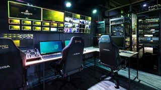 An esports lounge outfitted with Digital Projection video wall. 