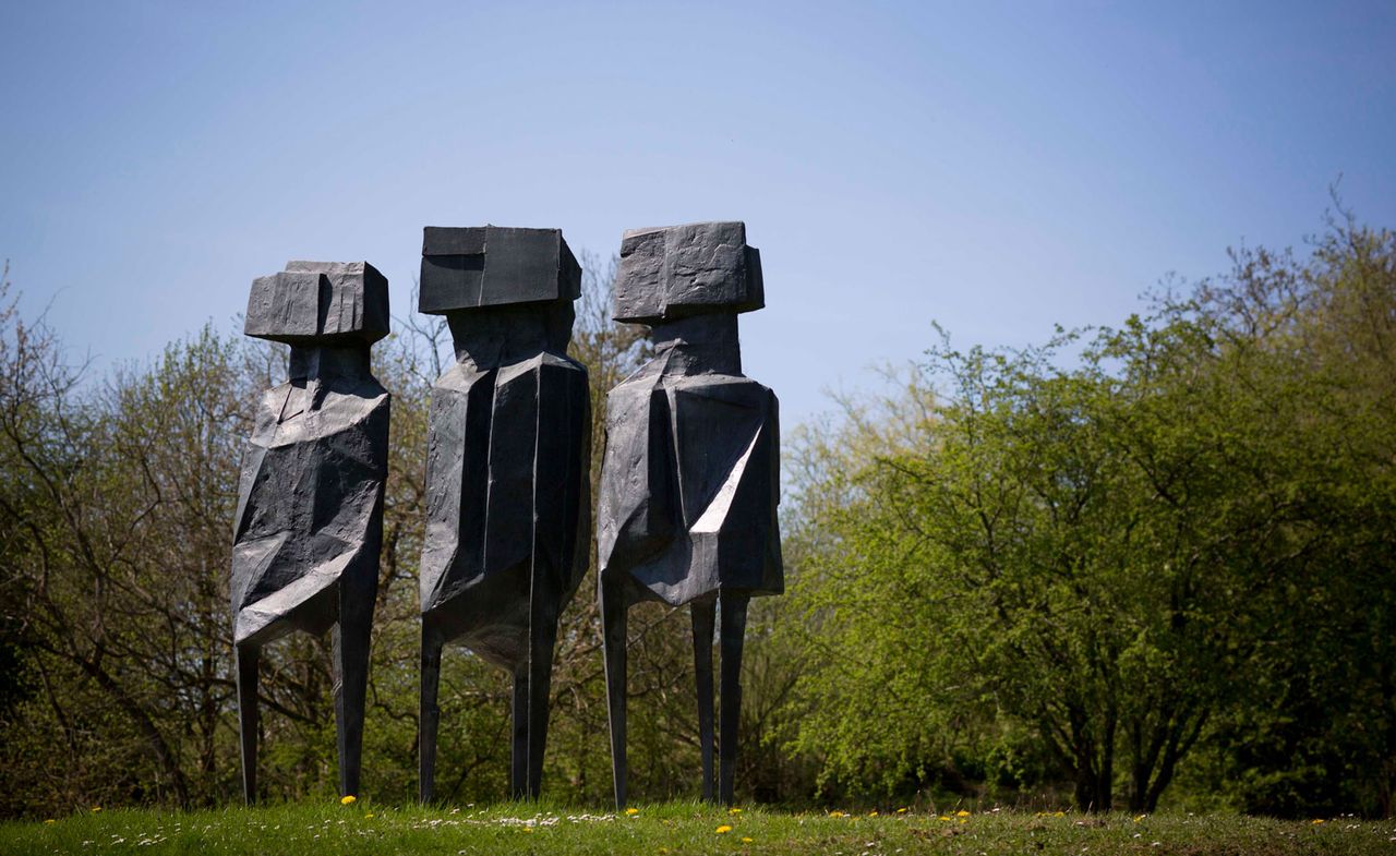 sculptures by the late Lynn Chadwick – pictured here in Lypiatt Park