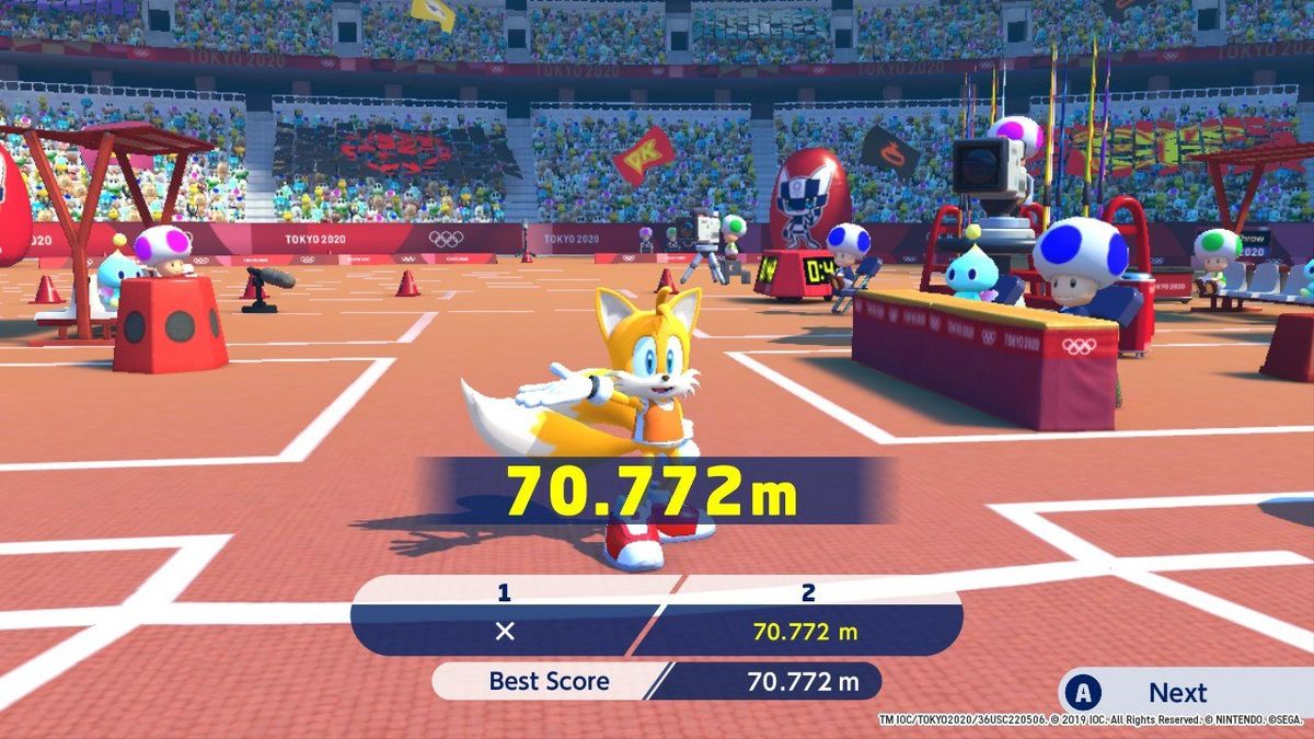 Mario &amp; Sonic at the Olympic Games: Tokyo 2020 javelin throw