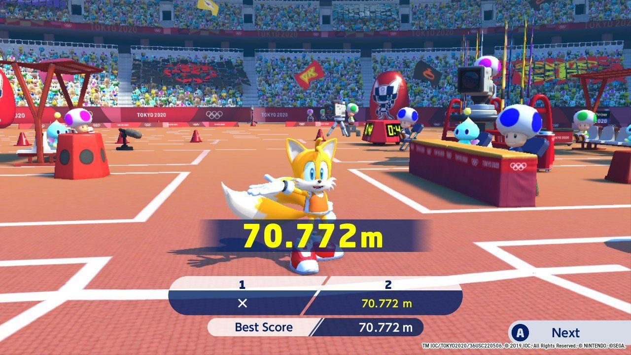 Mario &amp; Sonic at the Olympic Games: Tokyo 2020 javelin throw