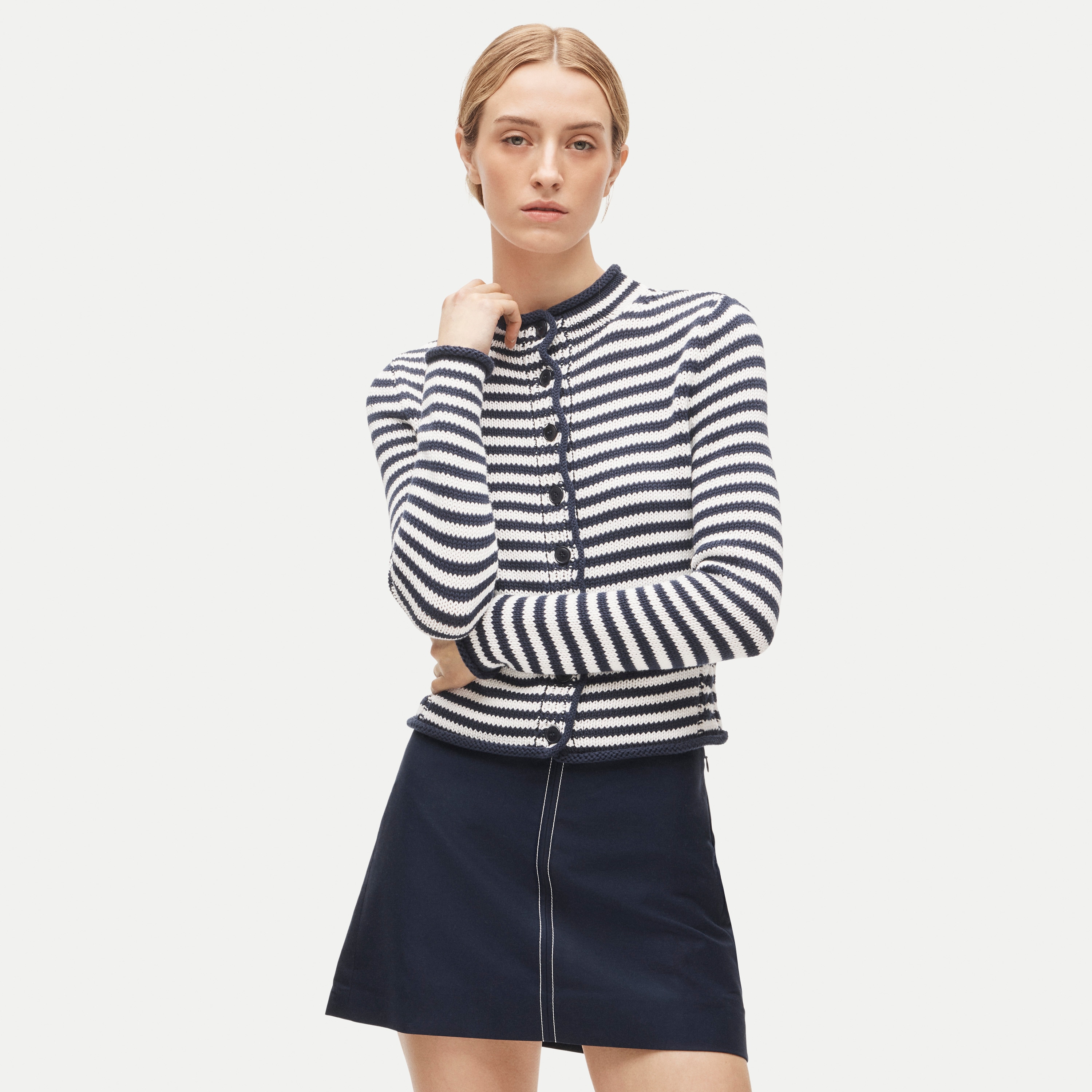 Rollneck&amp;trade; Reversible Cardigan in Stripe