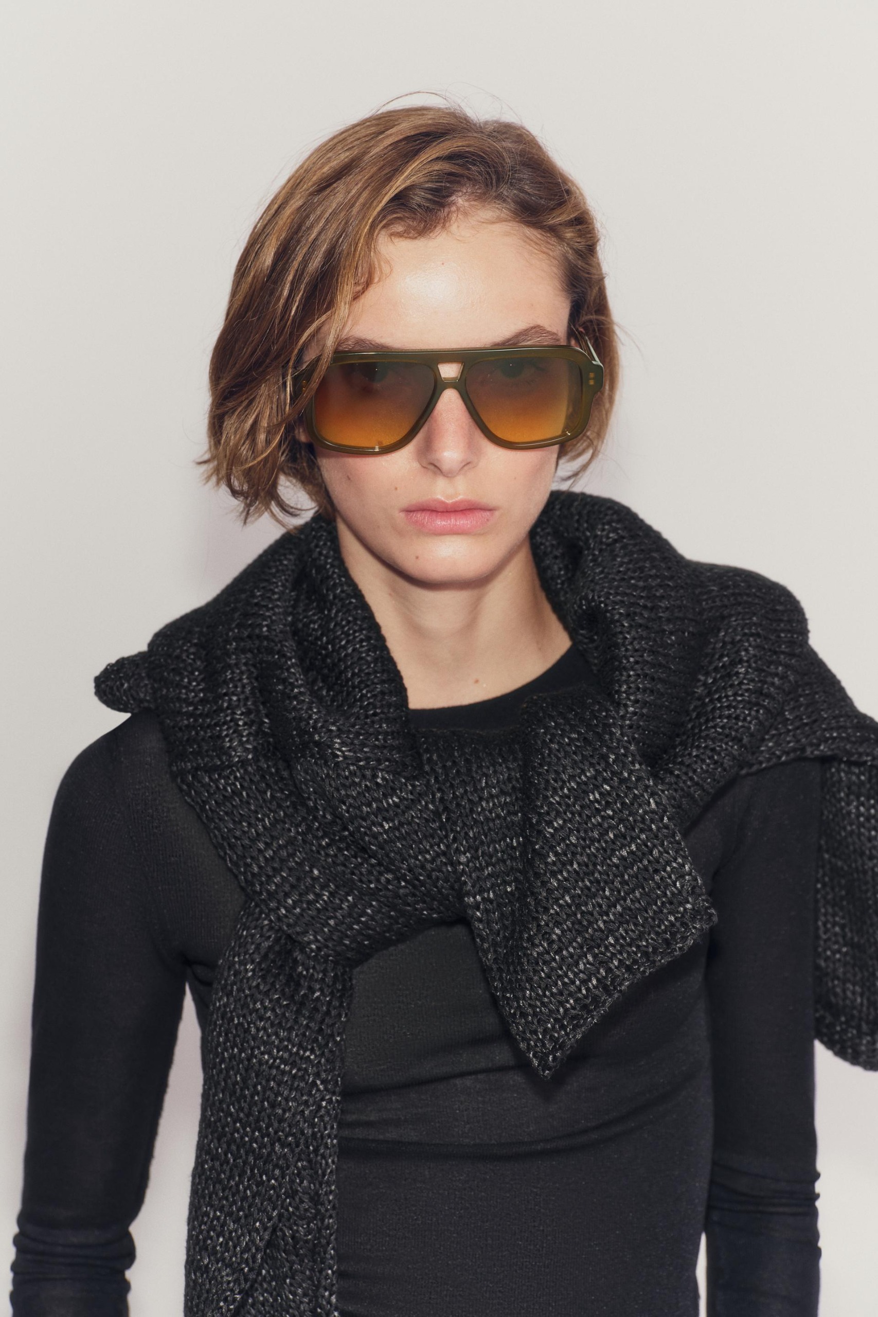 Aviator Sunglasses - Brown - M