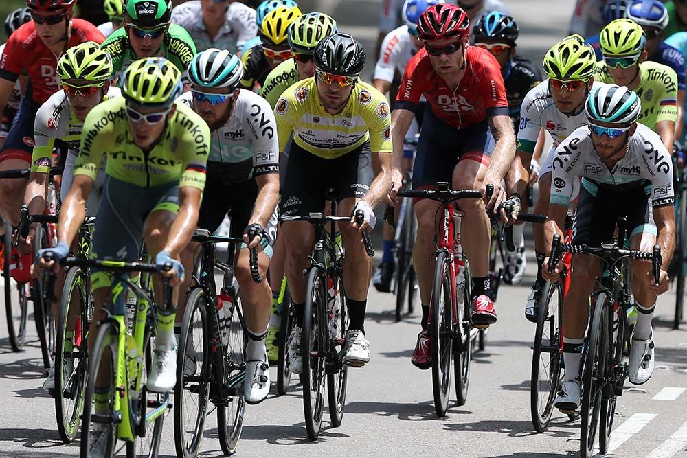 Reinardt Janse van Rensburg (Dimension Data) stayed safe in the peloton