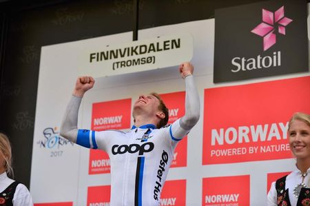 August Jensen took the stage 3 win by a hair