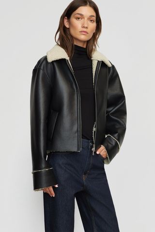 Modern Citizen Bonnie Shearling-Collar Coat